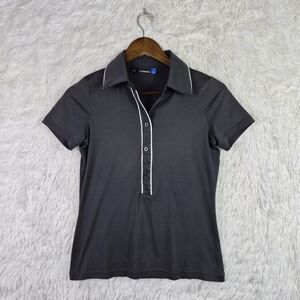 J Lindeberg Womens Golf Polo Shirts S Black Short Sleeve Performance